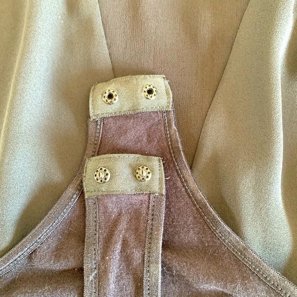 Guess Sheer Lined Black Body Suit Adjustable Spaghetti Straps Snap Crotch Size L - Picture 3 of 5